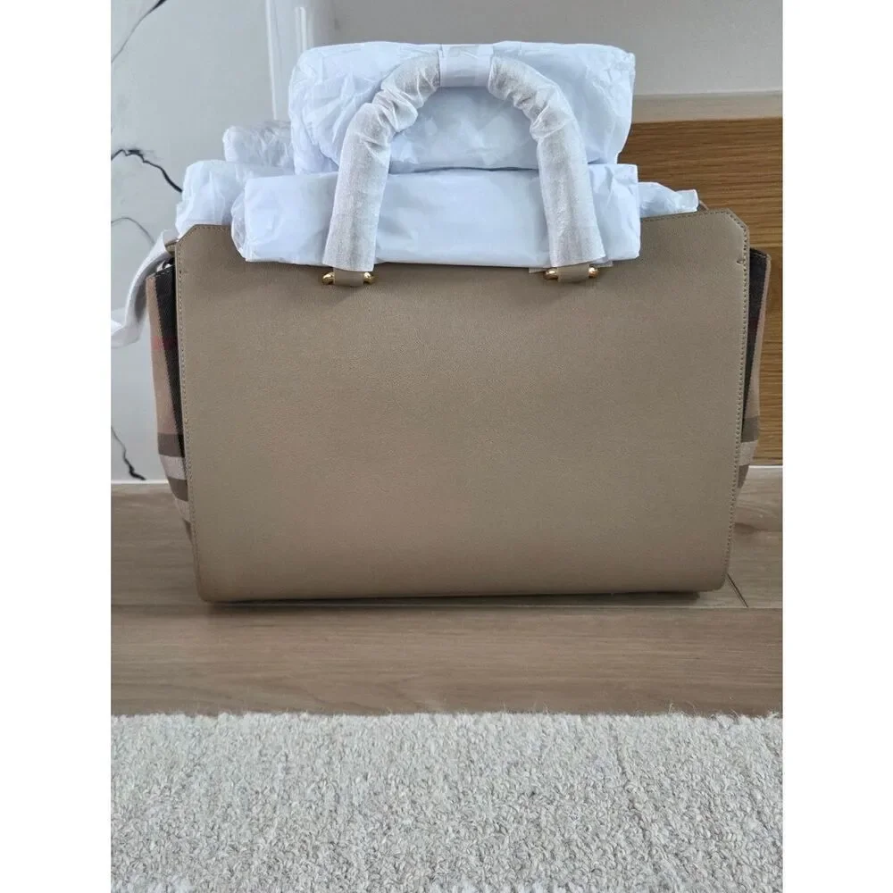 Burberry Banwell Check Canvas & Leather Satchel